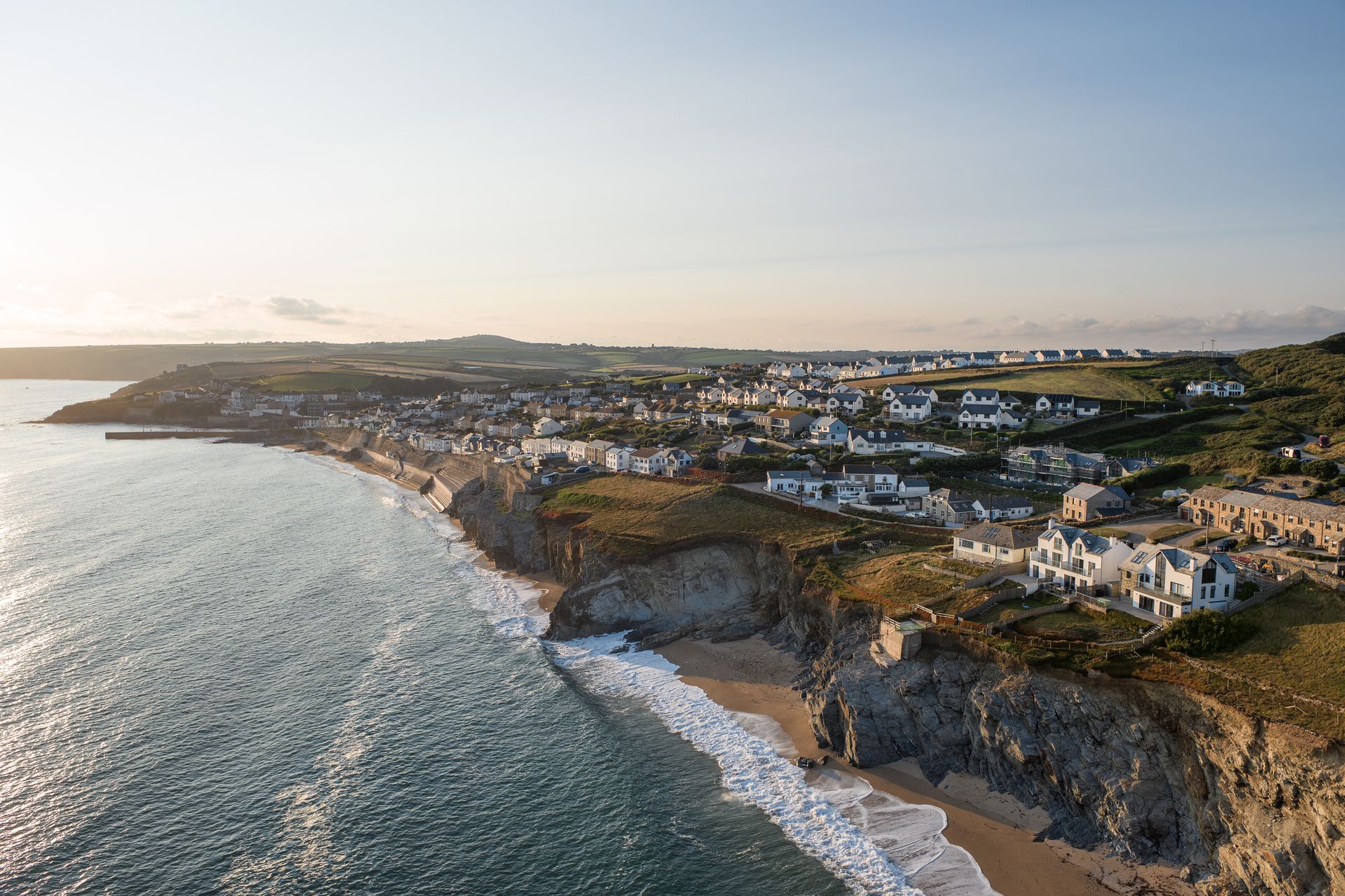 Drone photo of the Cornwall coastline