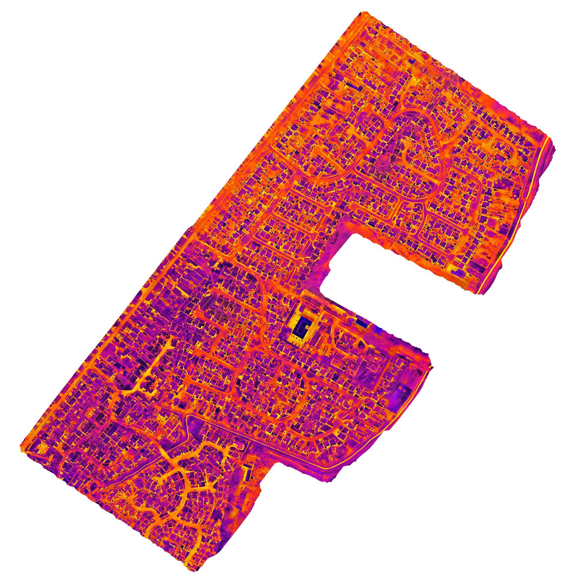 Ultra high resolution composite thermal imaging map of an entire housing estate in Lincolnshire