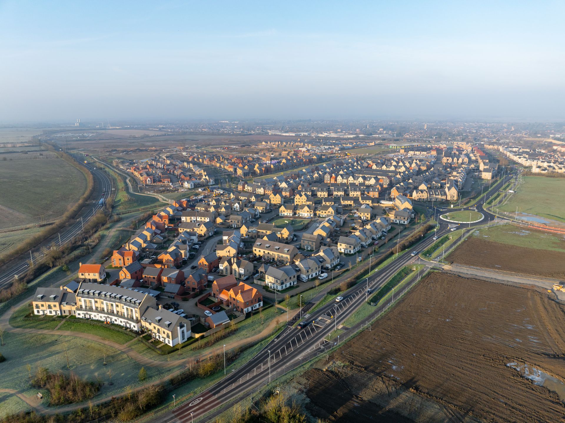 Drone photo of the Wintringham construction development in 2025