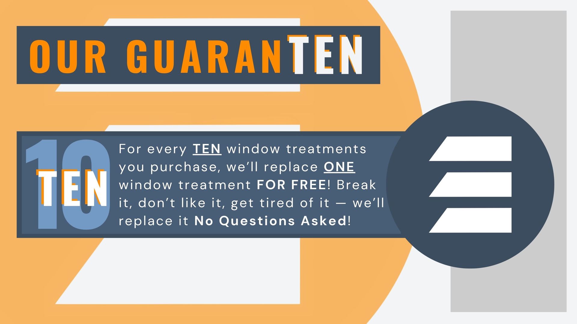 A sign that says our guarantee on it