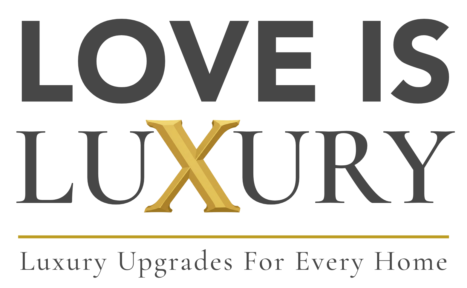The logo for love is blinds custom blinds , shades and shutters