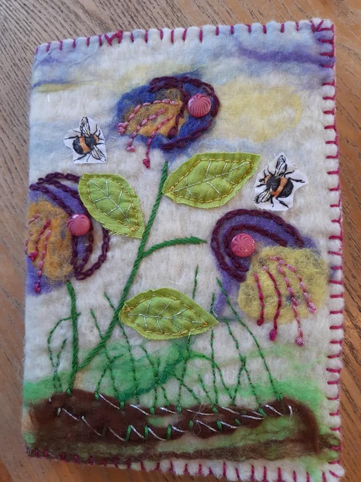 wet felted book cover
