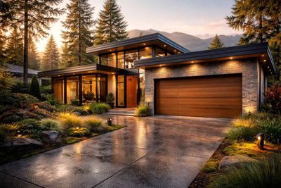 A repairman kneeling in a white kitchen, inspecting an oven. He wears a work belt and has his tools nearby.