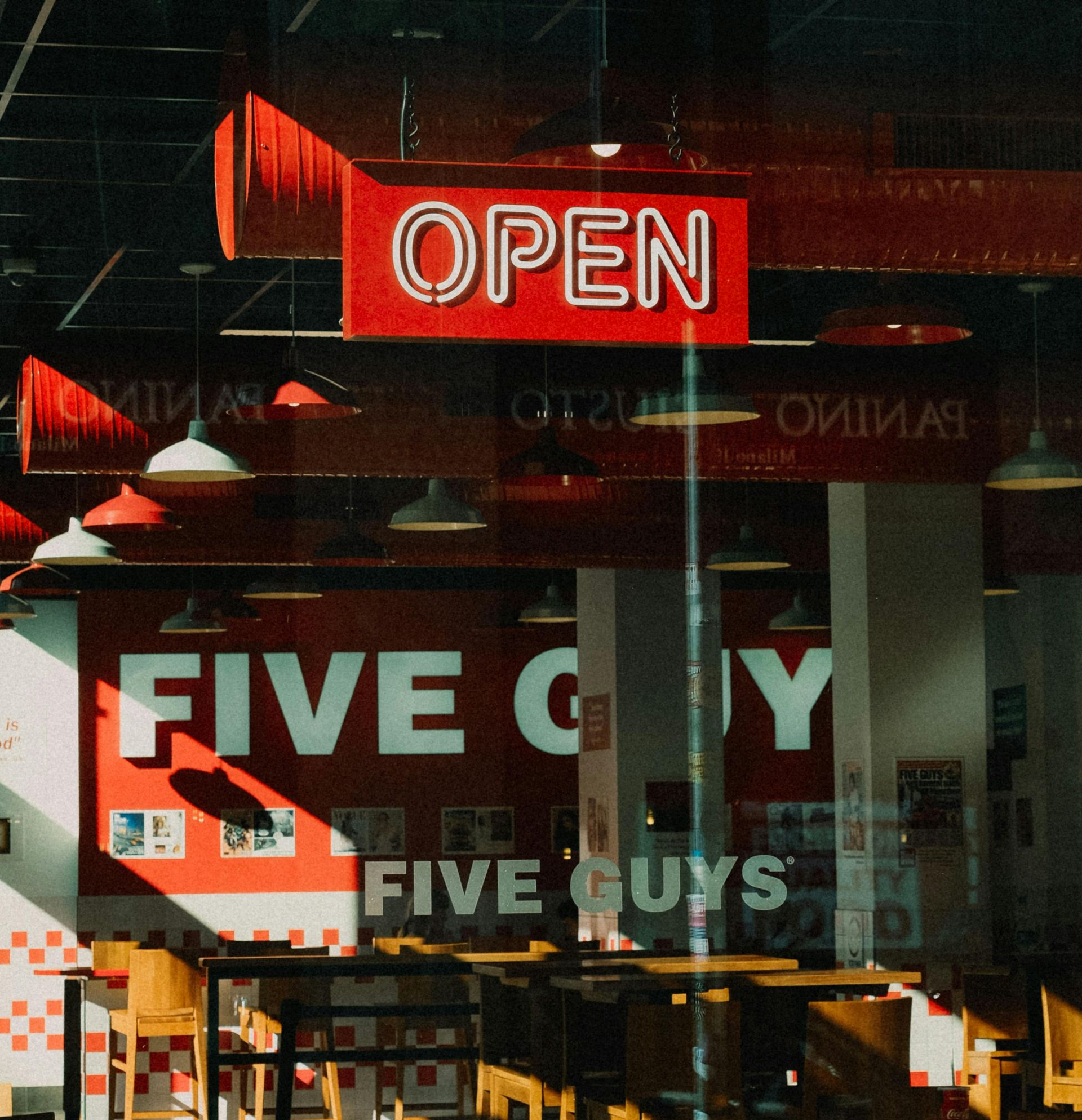 Five Guys restaurant interior with 