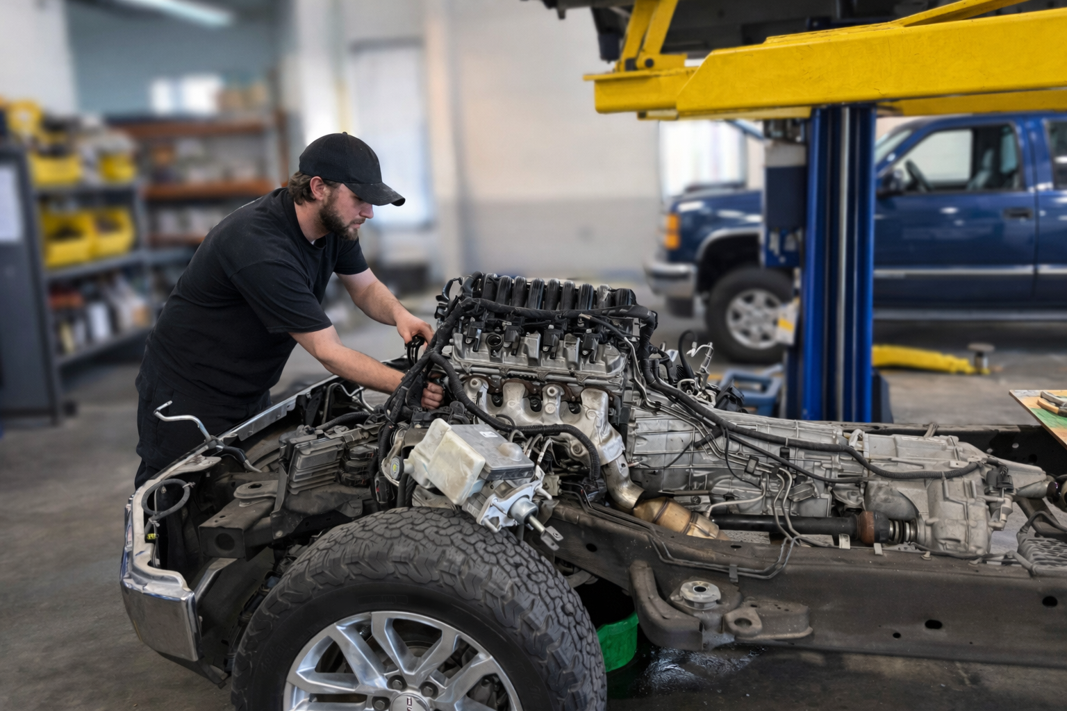 Shop's Technician Working | Apex Vehicle Services