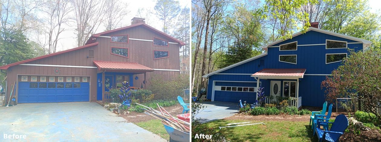 A hallway with a white door and a window