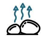 Quelques œufs avec de la vapeur qui en sort.