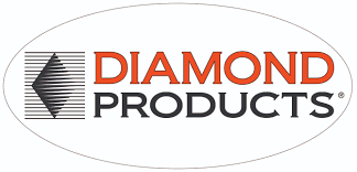 A diamond products logo with an arrow pointing to the left on a white background.