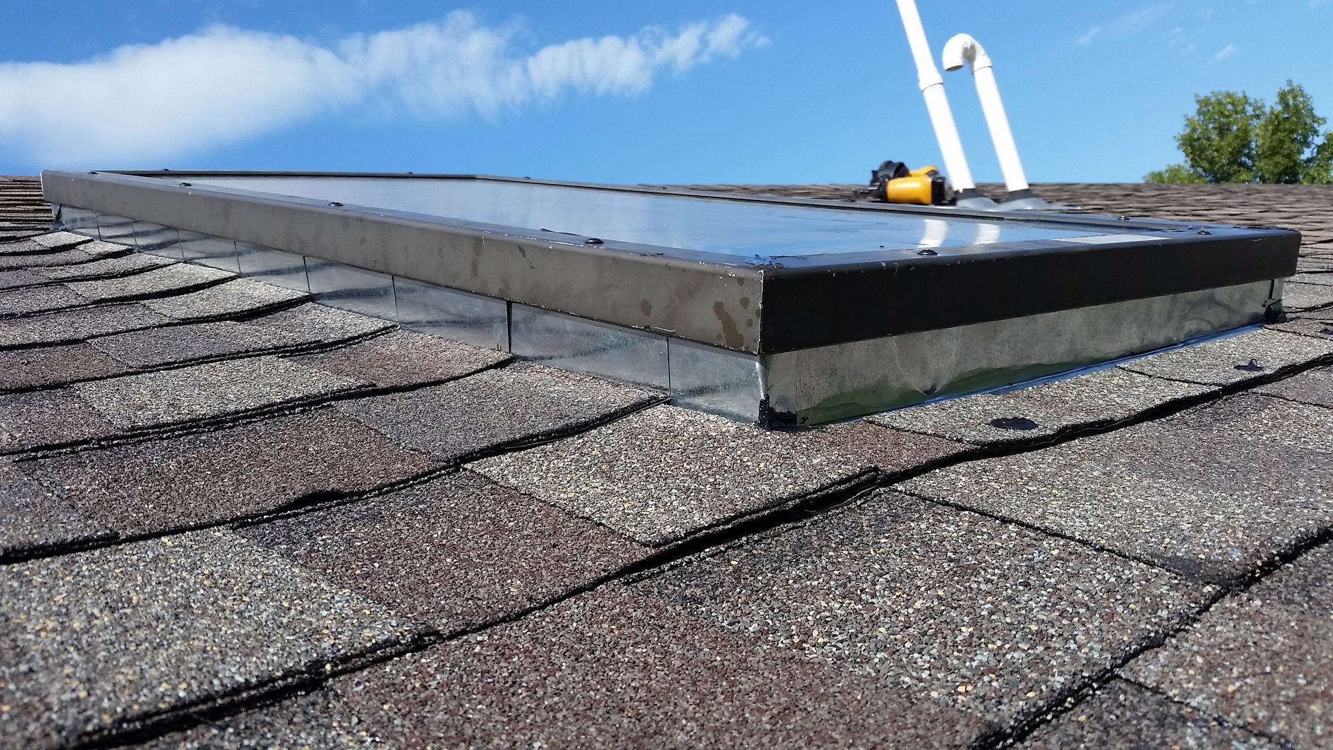 Landmark Roof Shingles used to Rework Flashing on a Old Skylight in Steele-County-ND