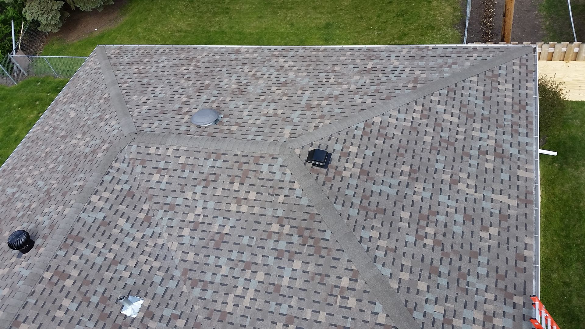 Aerial View of Installed Asphalt Shingles in Rollag-MN