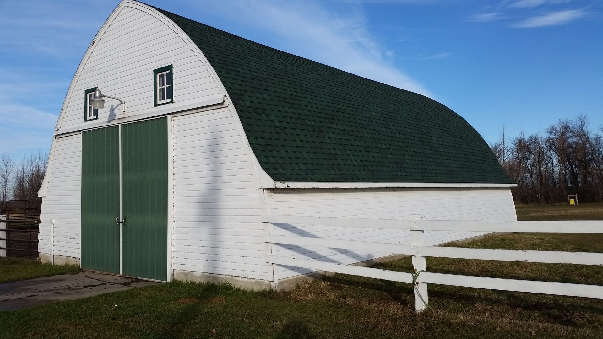 Completed Barn Roof with Green Architectural Shingles in Fingal ND