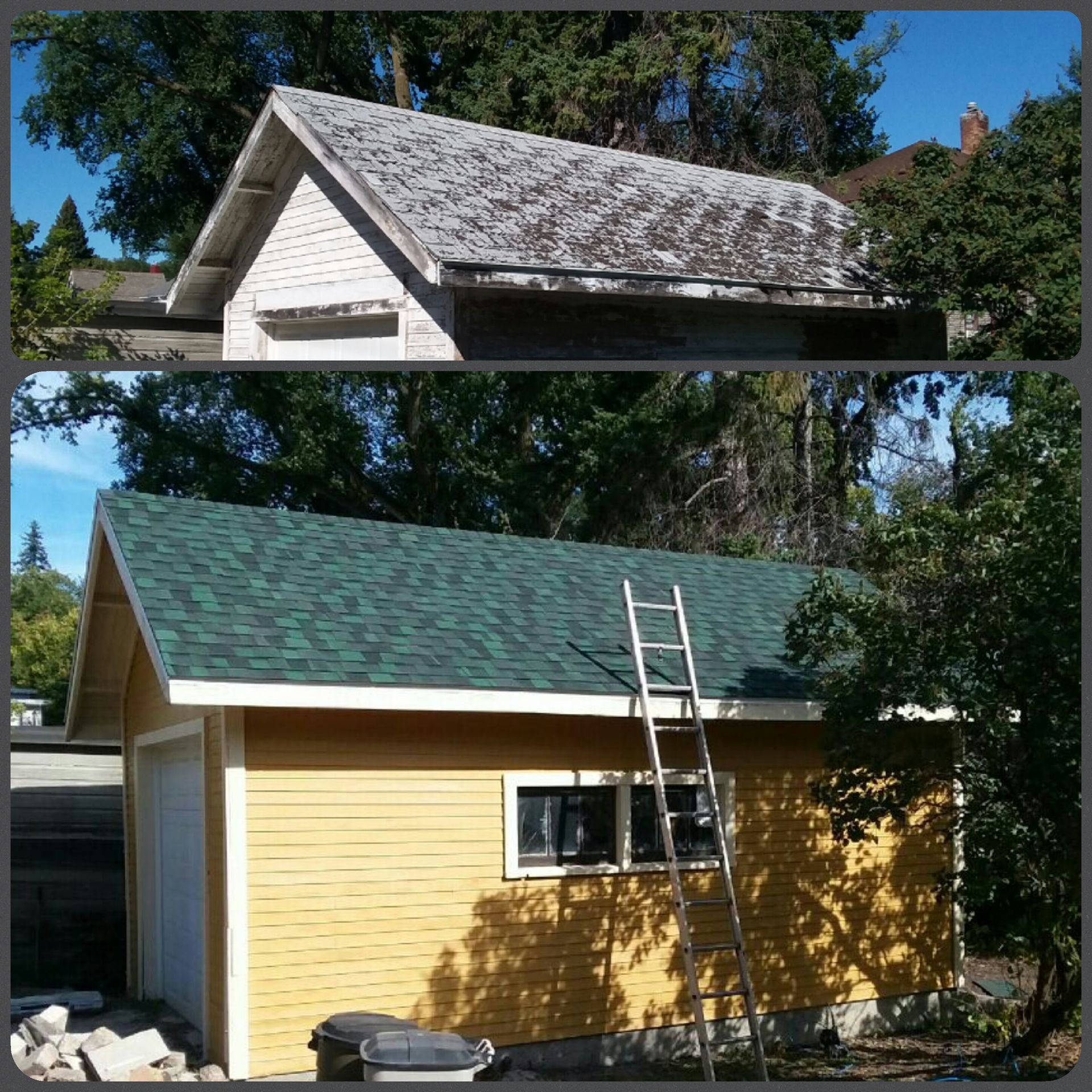 Detached Garage Roof Replaced with CertainTeed Hunter Green Colored Shingles in Detroit-Lakes-MN