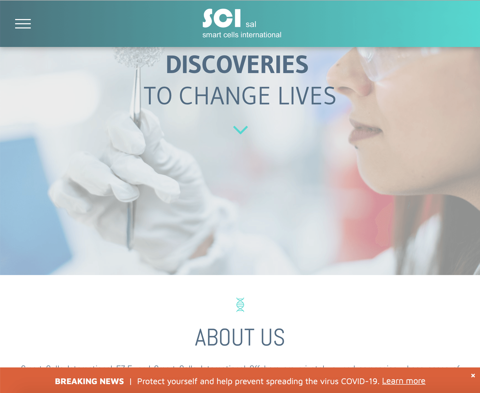 A screenshot of a website that says 