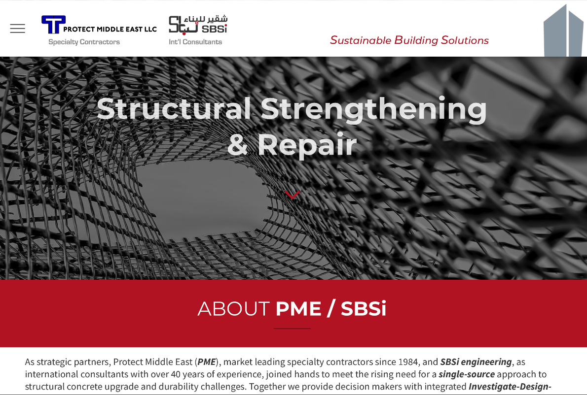 A website for structural strengthening and repair.