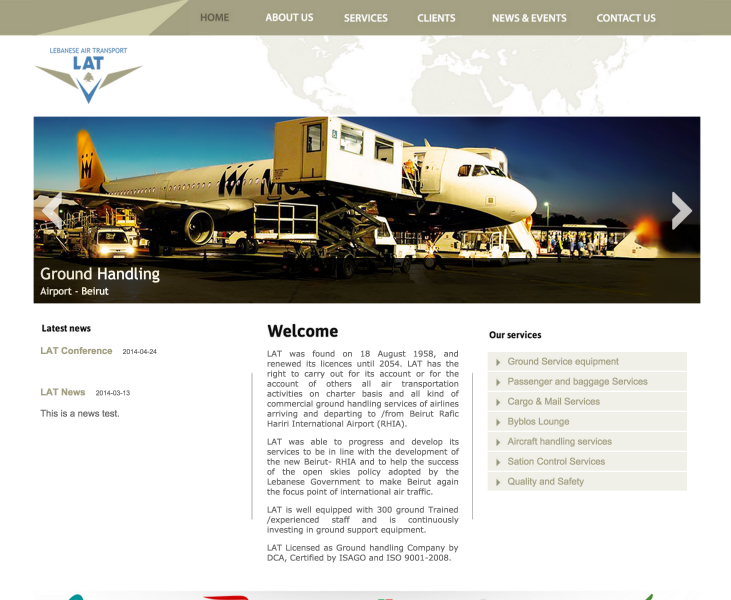 A landing page for a company called lat