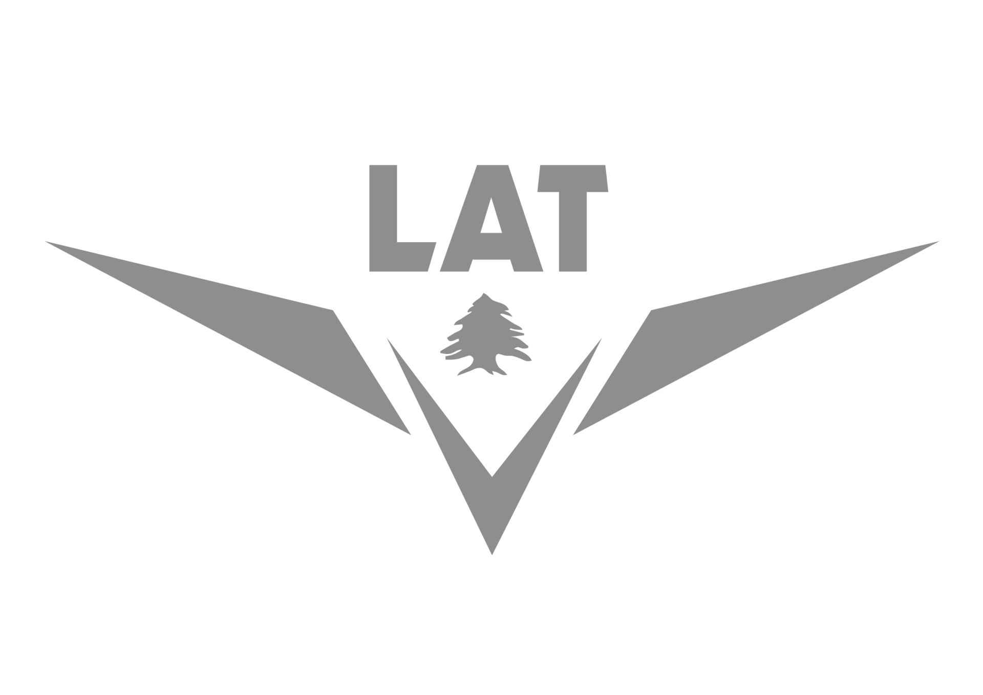 A black and white logo for a company called lat