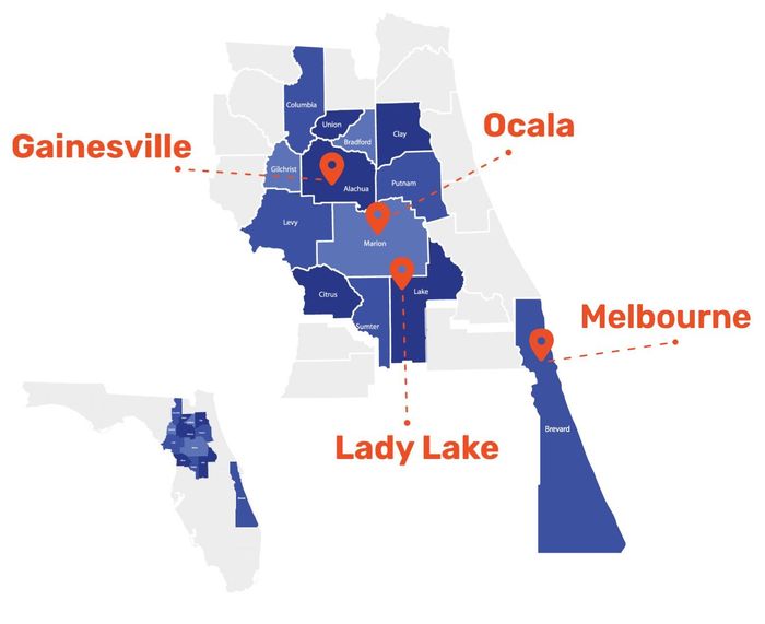Mid-Florida Heating & Air Service Areas Gainesville, Ocala, Lady Lake