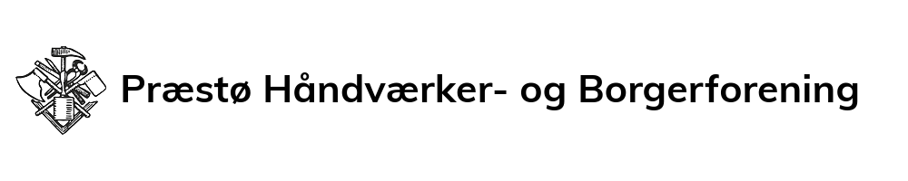 Et sort/hvidt logo for en virksomhed kaldet presto