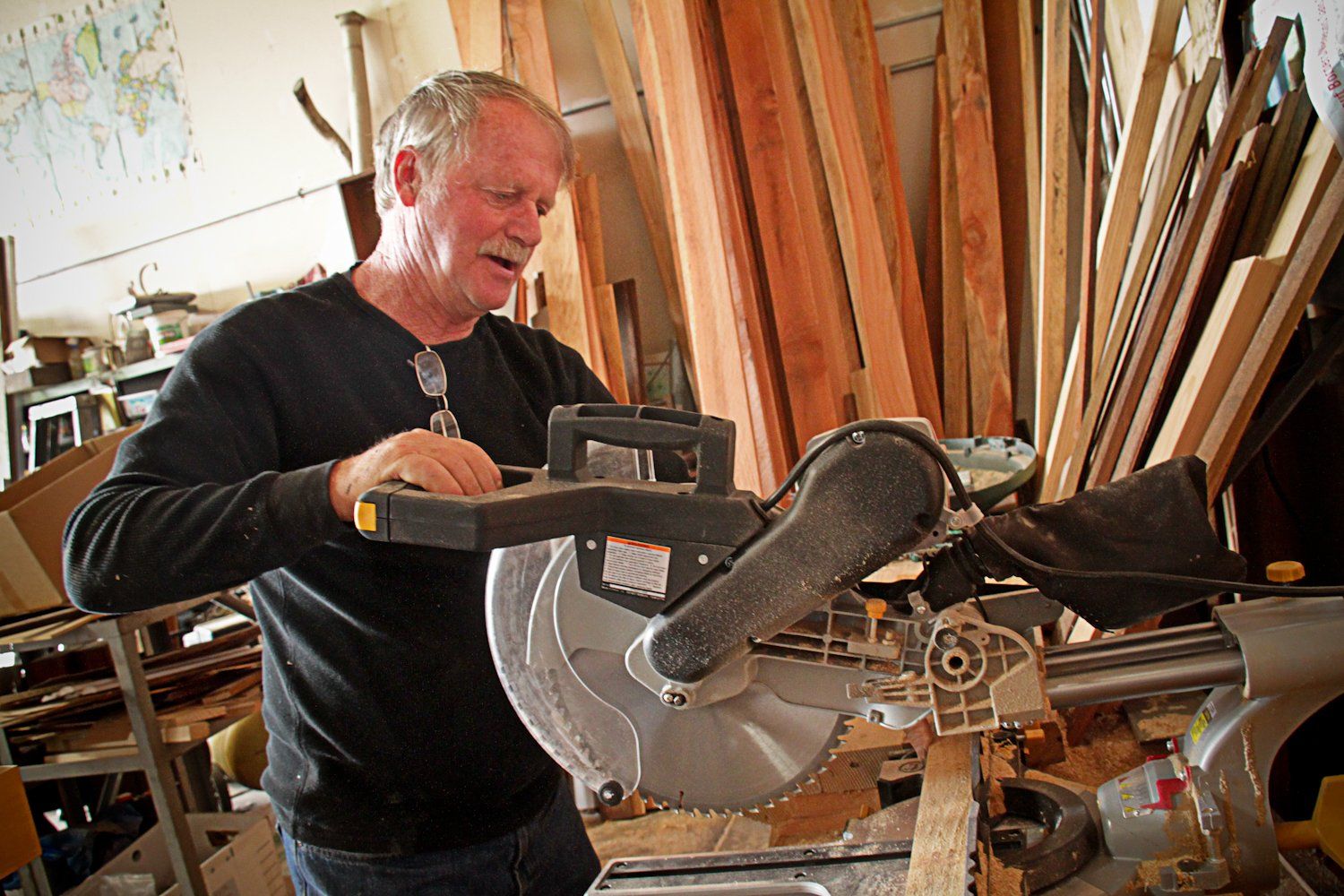 Recycled Furniture — Ray Working on Woodshop in Arcata, CA