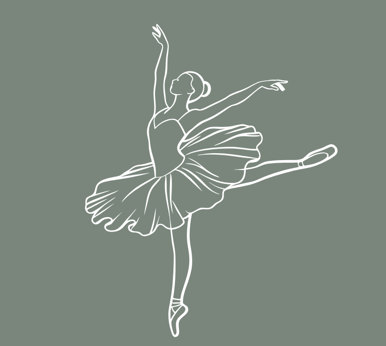 A ballerina in a white tutu and pointe shoes, leaping gracefully.