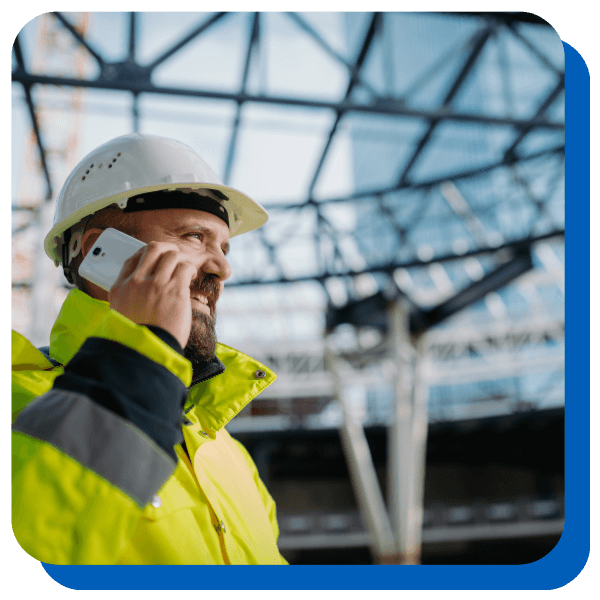 contractor on phone placing an order