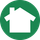 White house icon inside a green circle