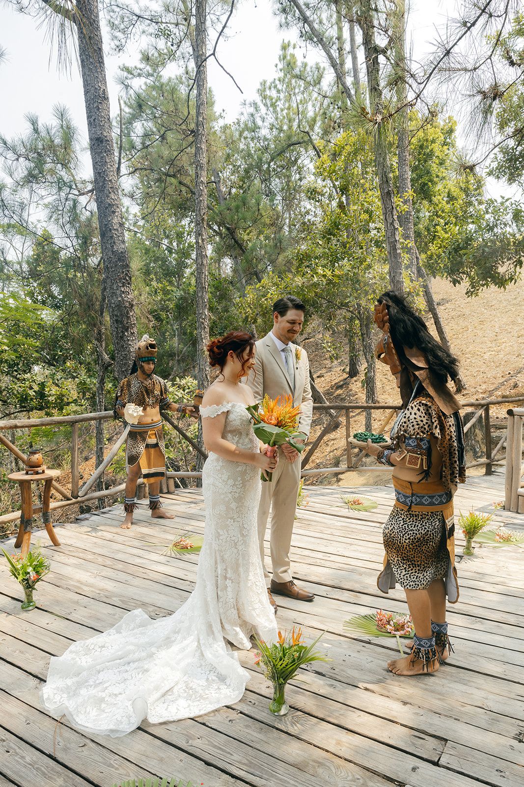 A unique Mayan wedding ceremony surrounded by nature at Hidden Valley Wilderness Lodge.