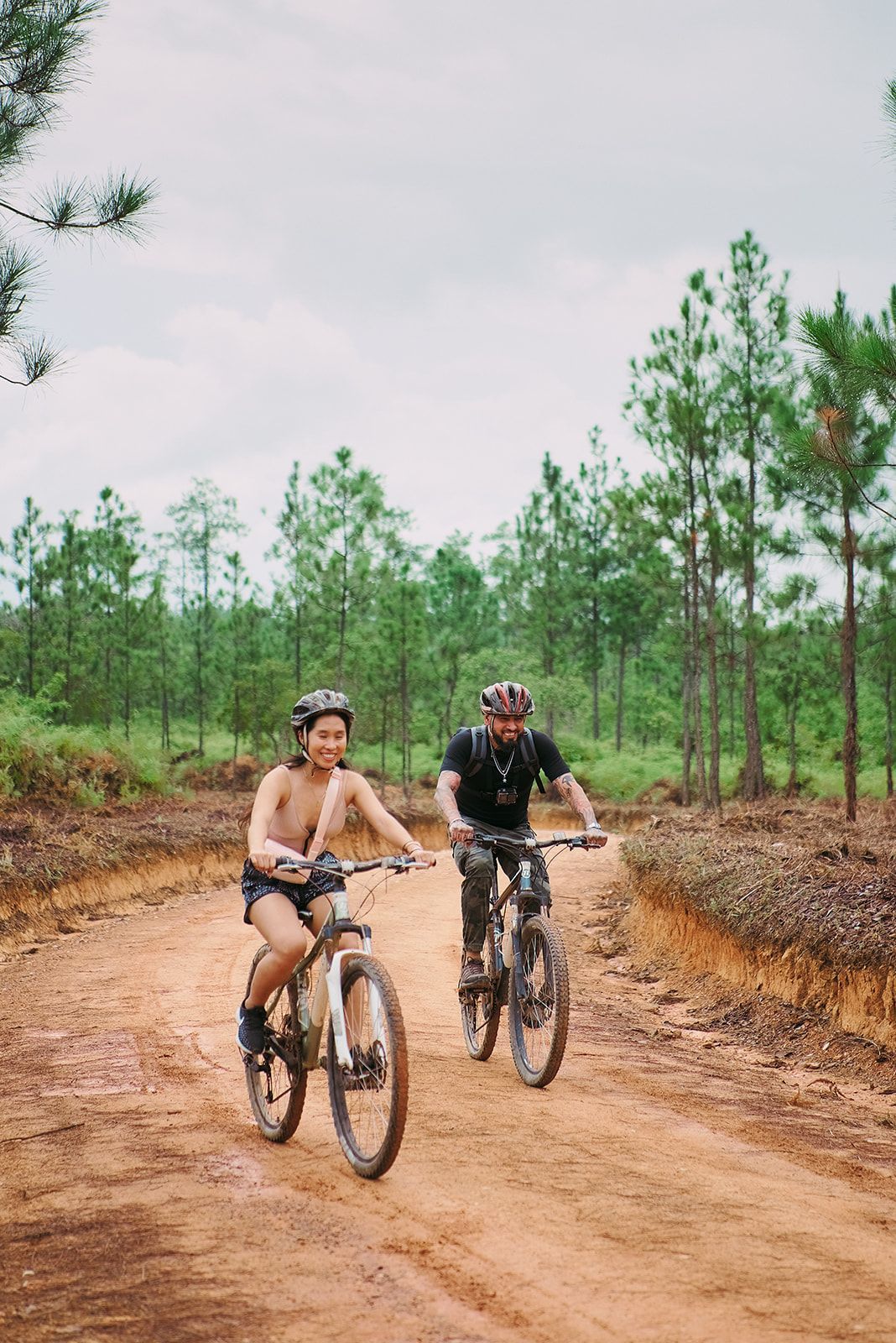 Guests biking through the scenic trails of Hidden Valley’s nature reserve.