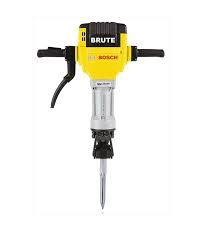 a yellow and black demolition hammer on a white background .