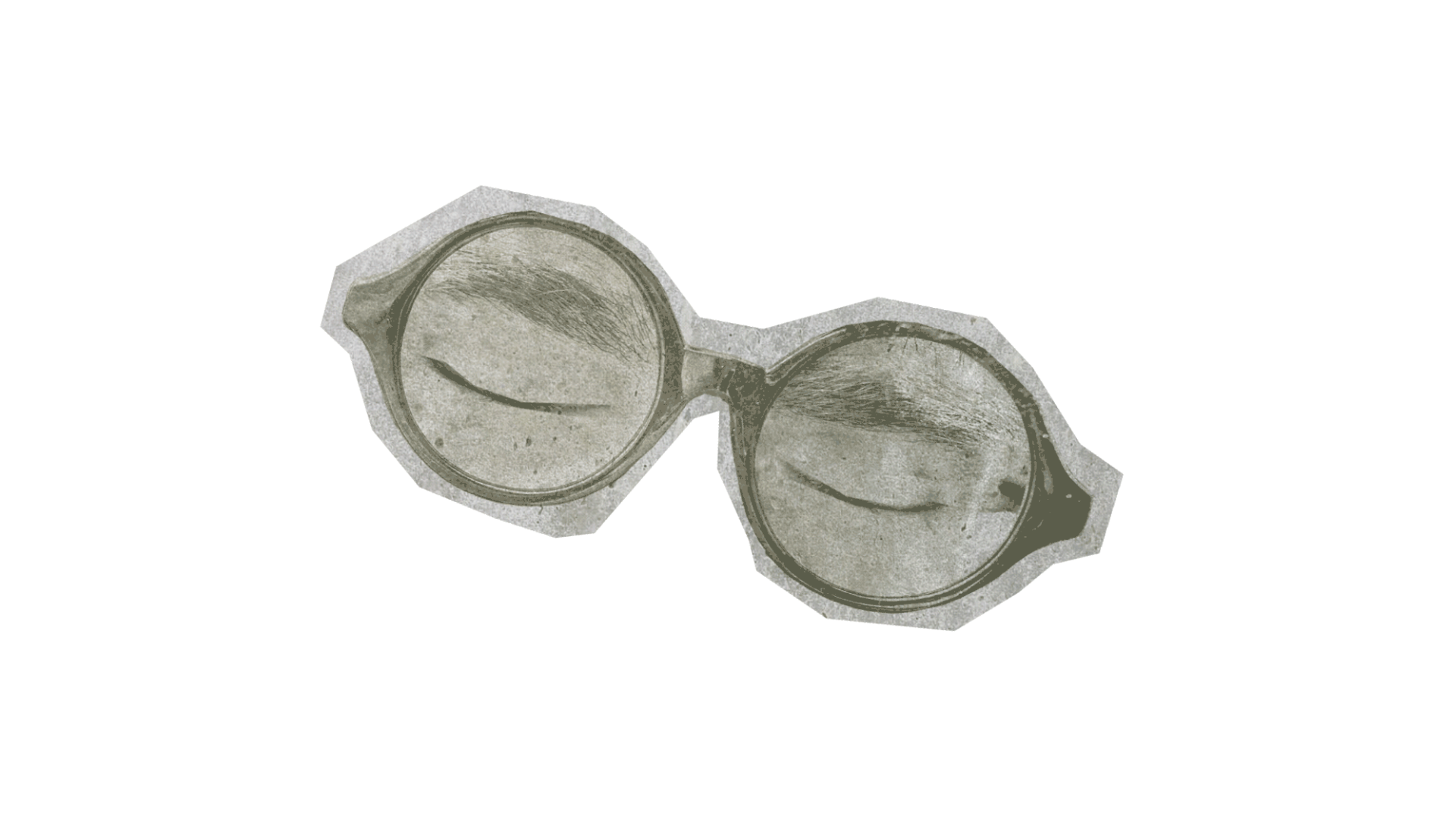 ein Bild einer Brille mit Augen darauf