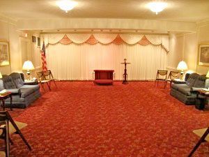 There is a cross in the middle of the room.