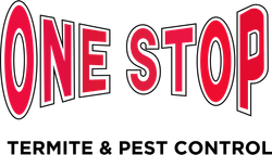 a logo for one stop termite and pest control