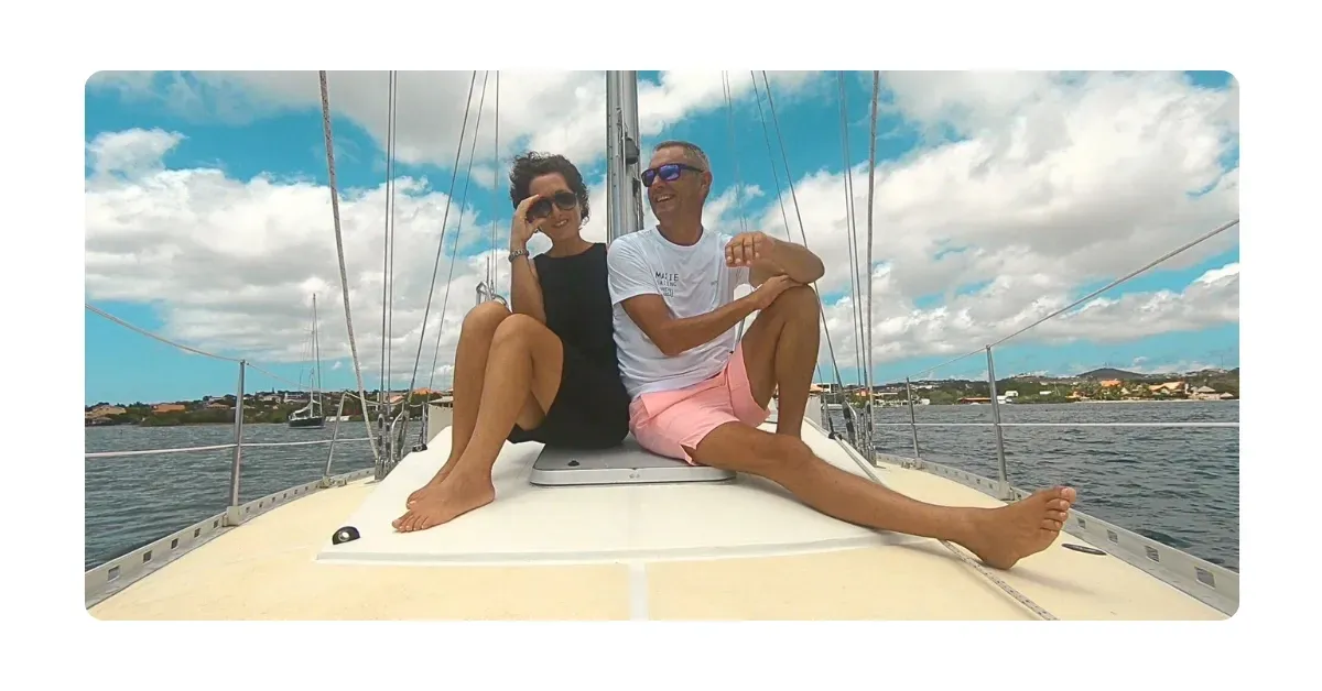 About Maxie Sailing Curaco - Owners couple Norbert and Hilde on sailing yacht Galaxie