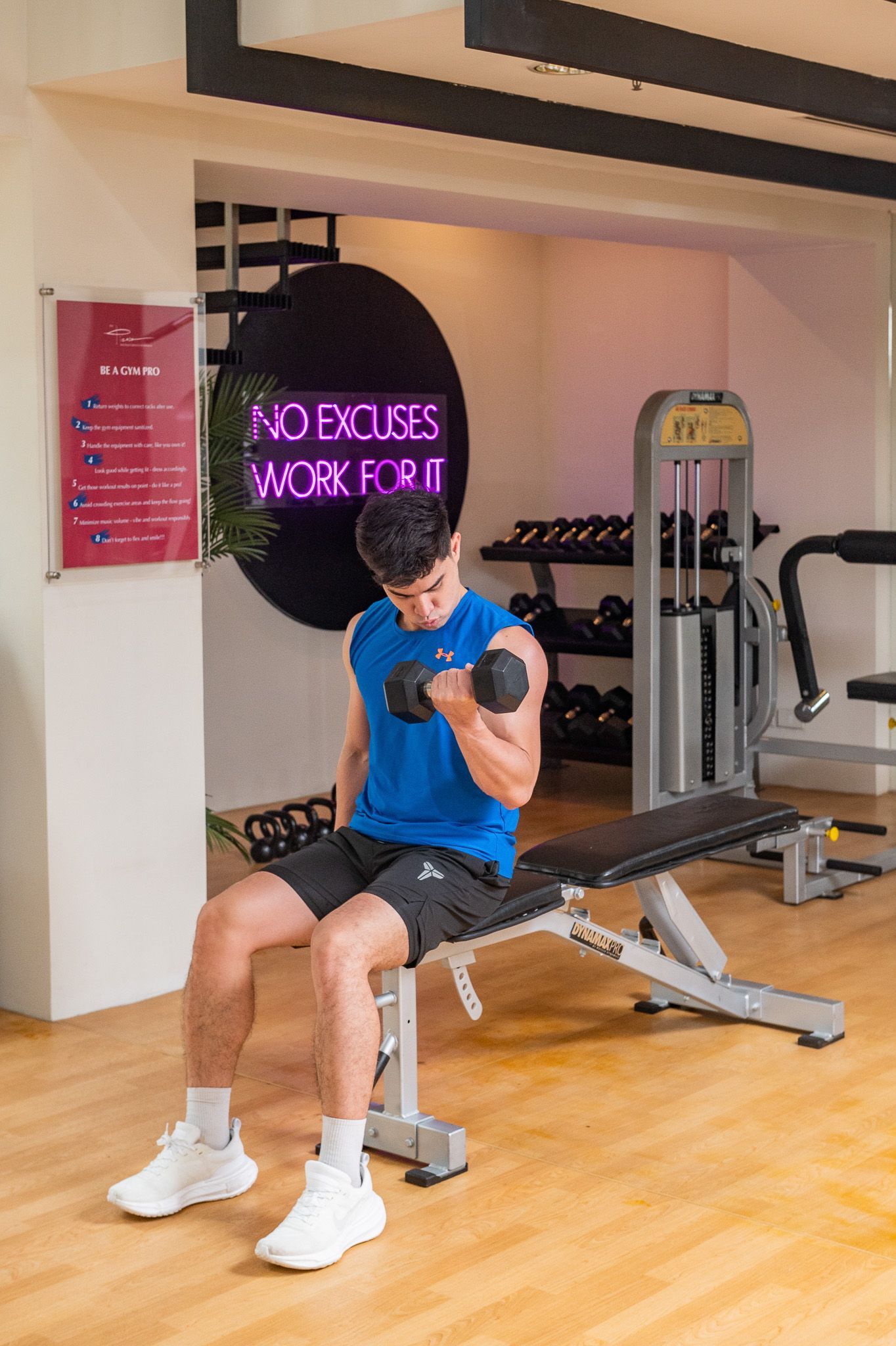 A guest working out at The Picasso Boutique Serviced Residences