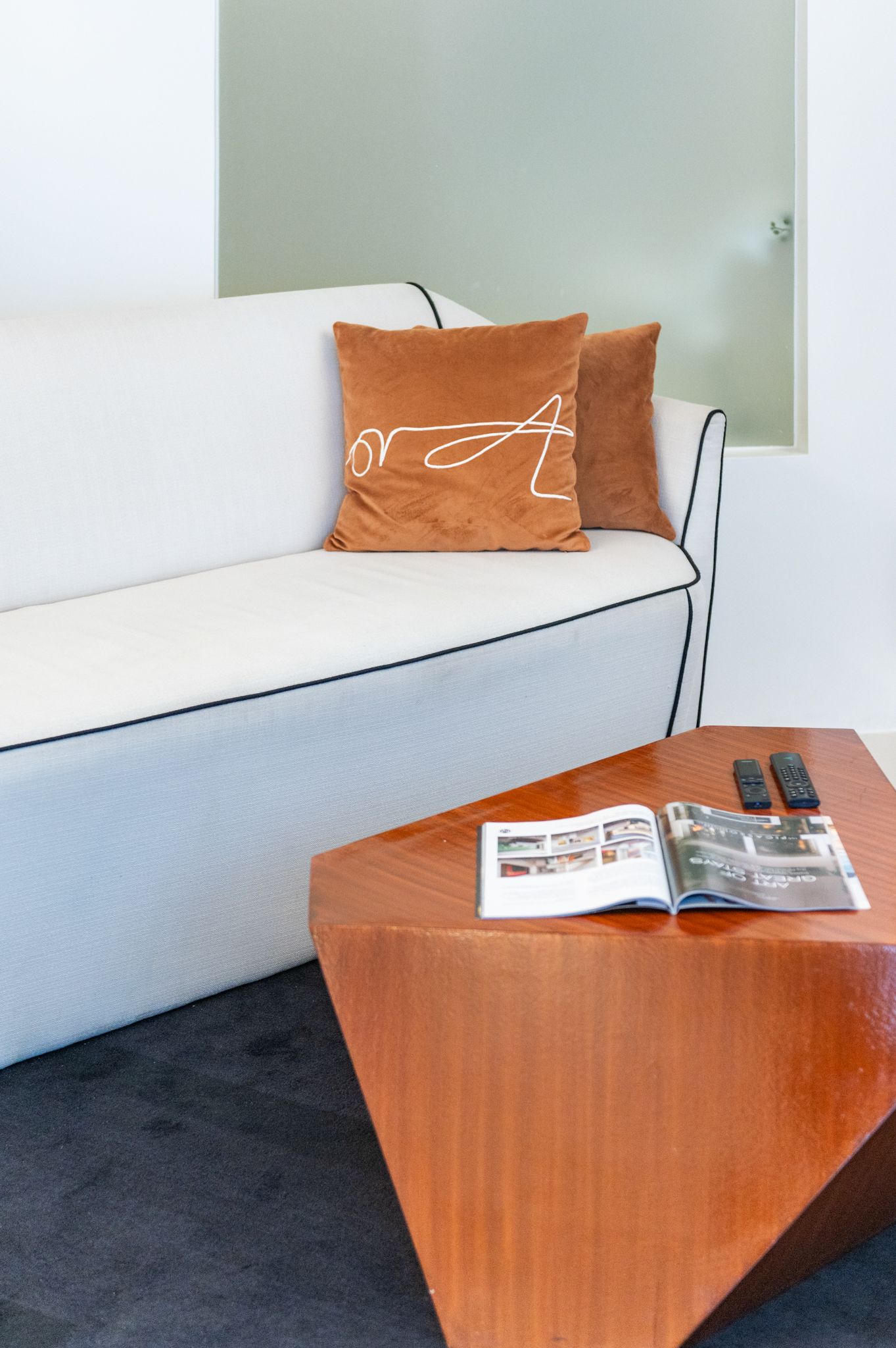 Coffee table and couch at The Picasso Boutique Serviced Residences