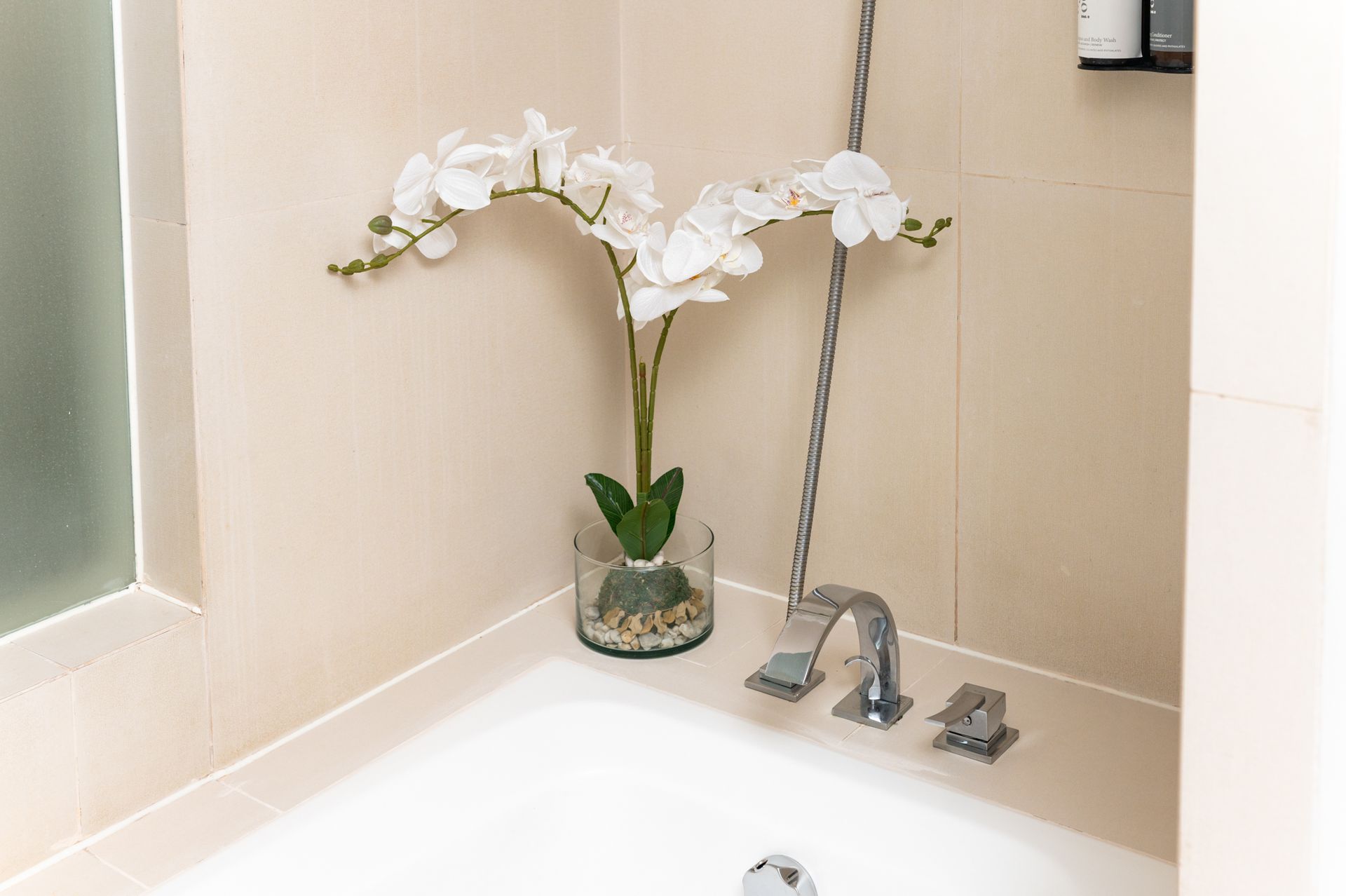 Soaking bathtub in the Barcelona Suite with bathtub at The Picasso Boutique Serviced Residences, Salcedo Village Makati