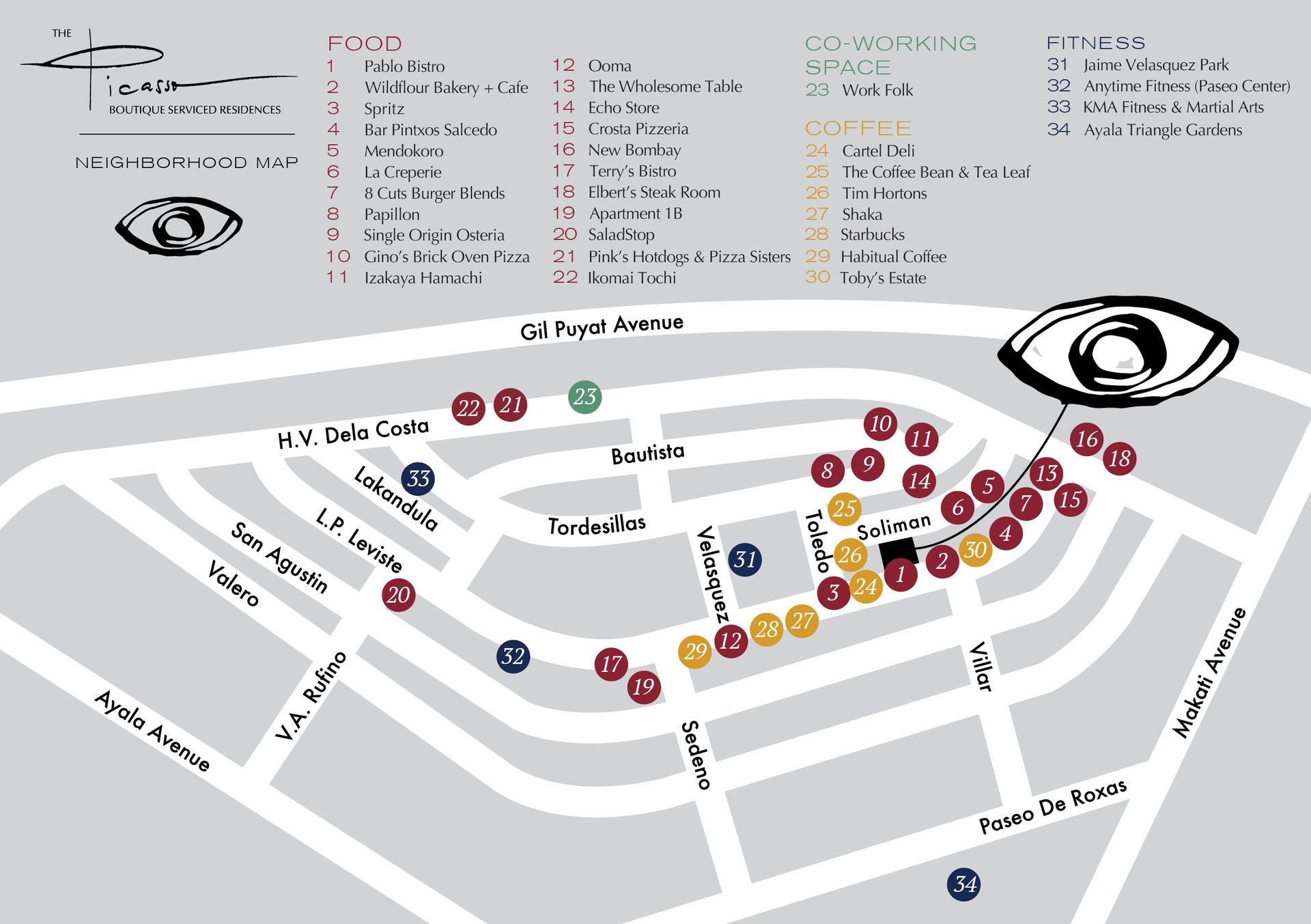 Neighborhood Guide at The Picasso Hotel in Makati