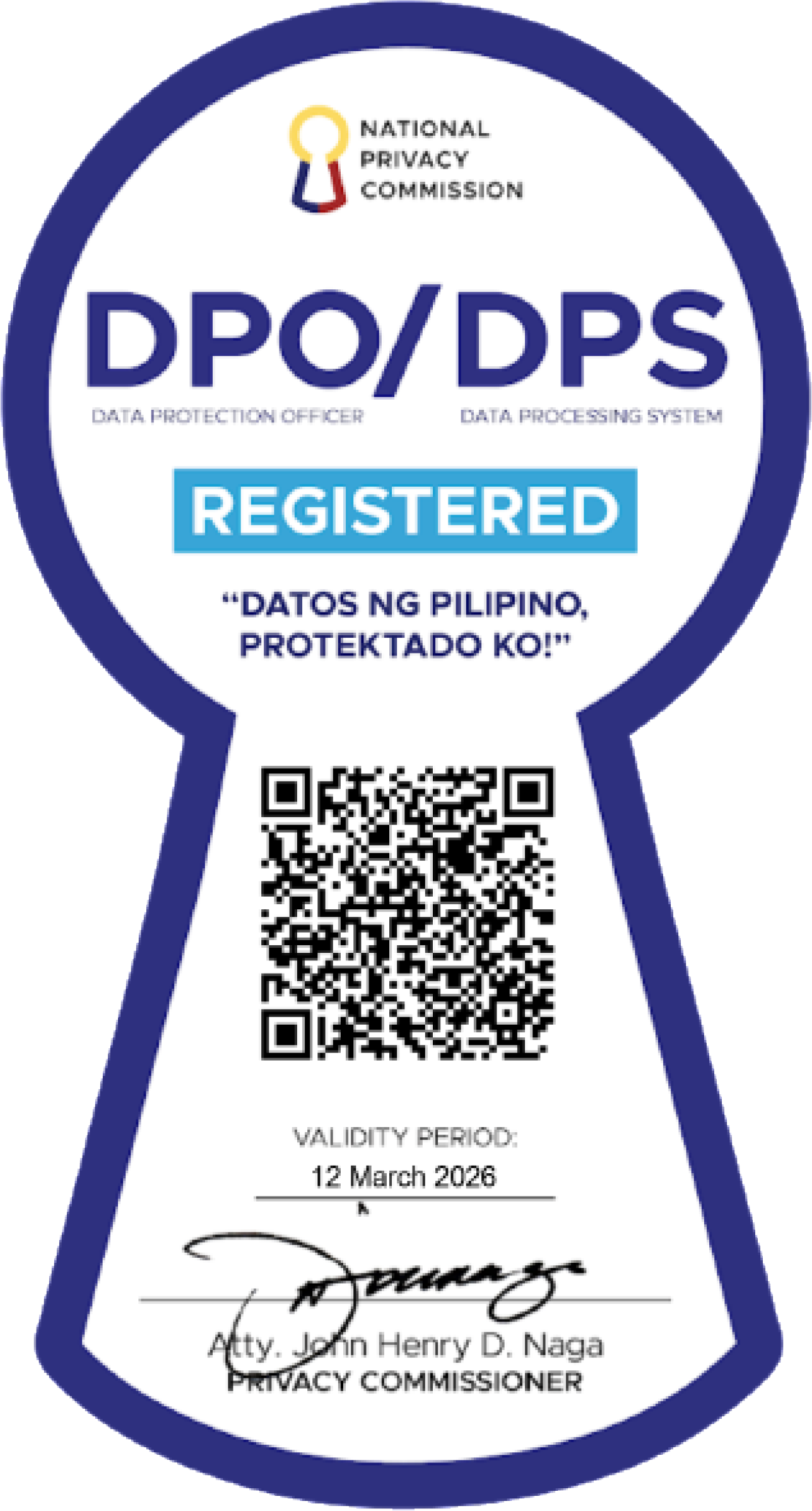 Official seal from the National Privacy Commission, marked