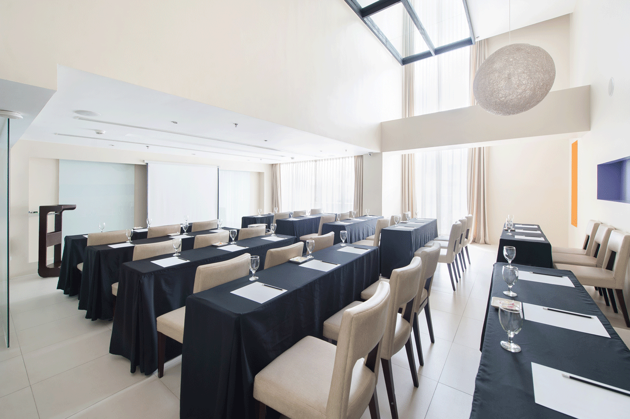 A tranquil, inspiring conference room to hold informal or formal meetings at the Picasso