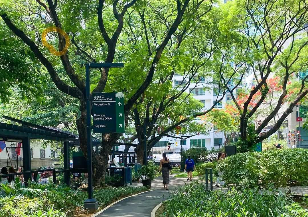 A person is walking down in salcedo village