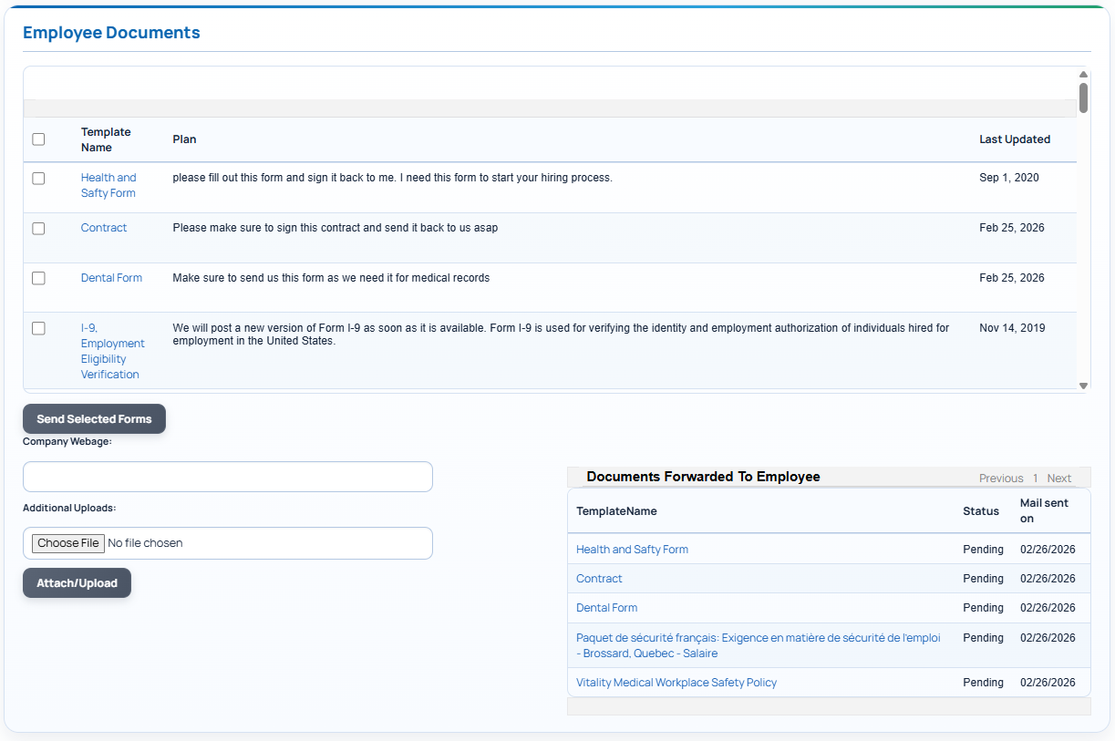 Employee Documents and Tracking