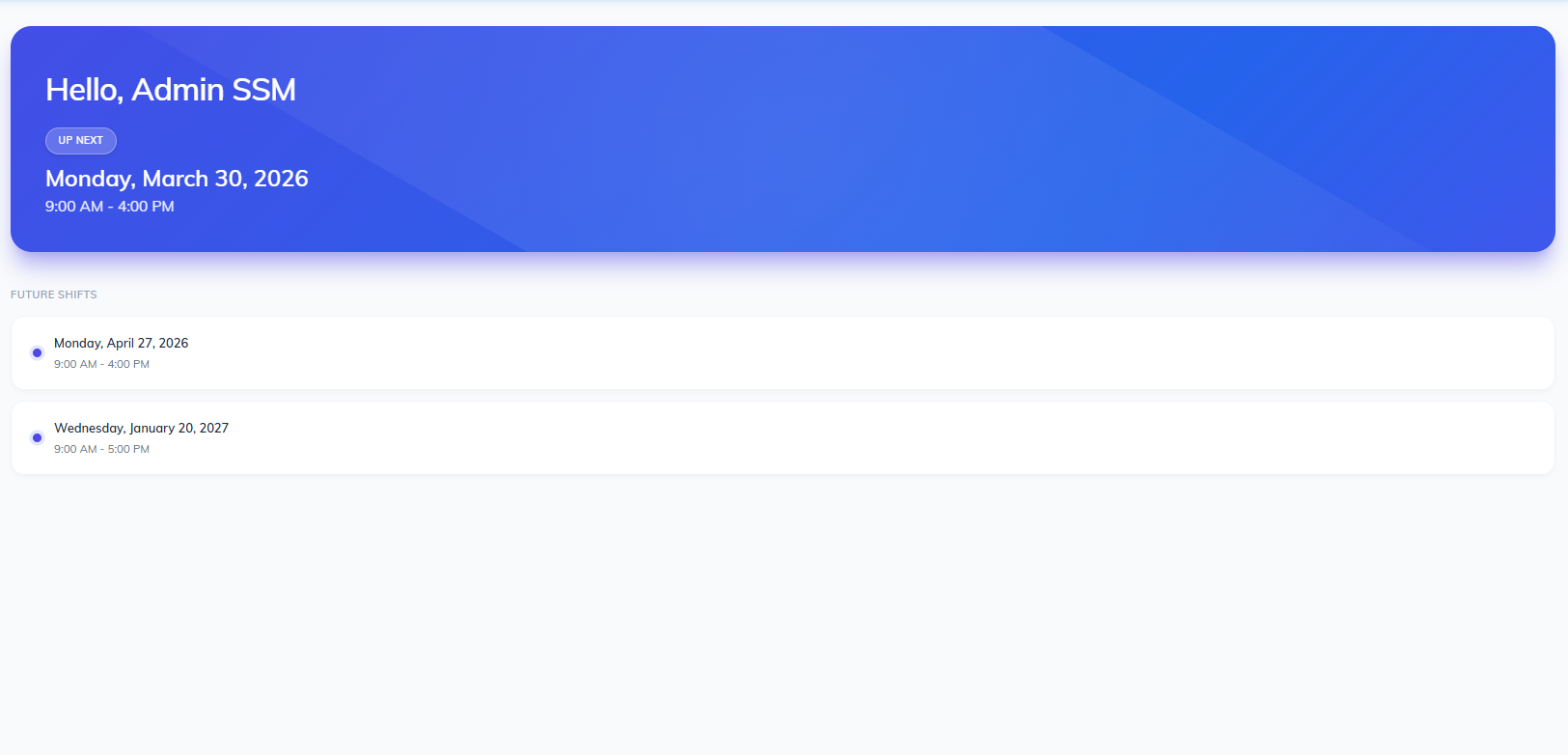 Employee Shift Dashboard