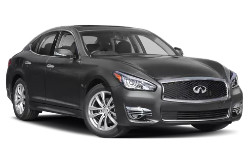 A black infiniti q70 is shown on a white background.