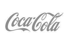 The coca cola logo is black and white and is on a white background.