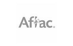 A black and white logo for affac on a white background.