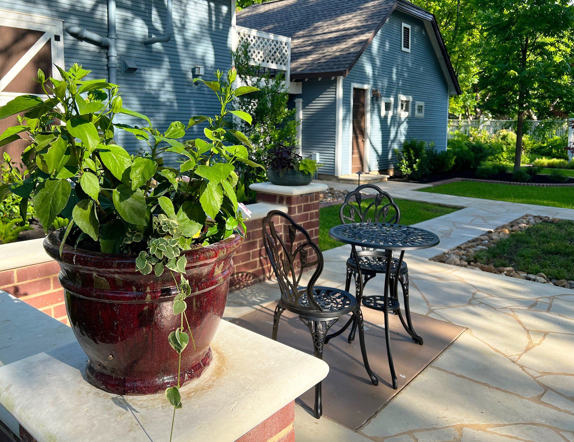Backyard view of house