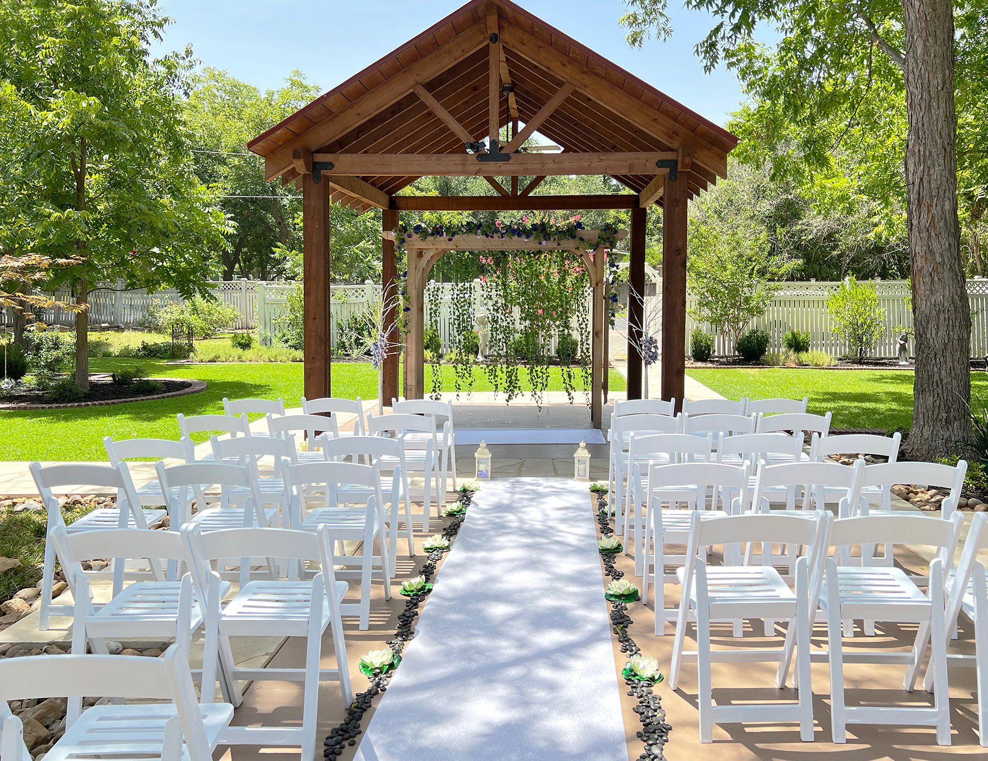 Outdoor wedding setup