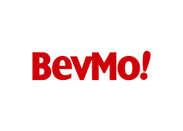 A red logo for bevmo on a white background