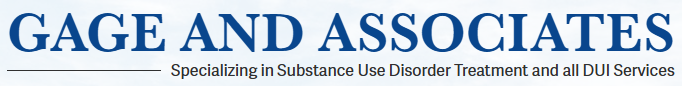 Gage and Associates logo specializing in substance use disorder treatment and all DUI services.