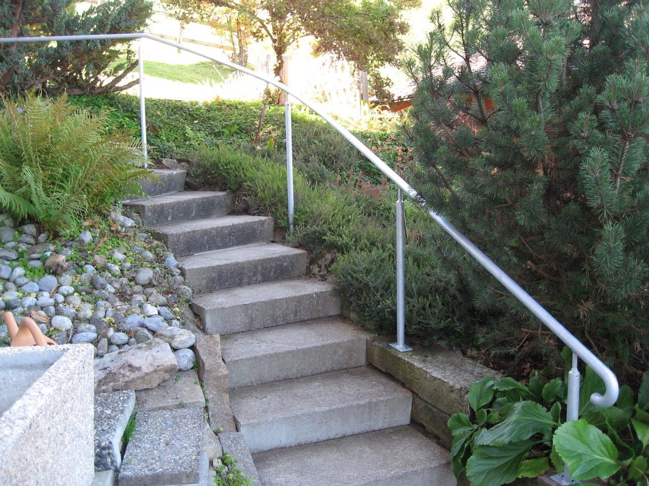 Treppenhandlauf mit Stahlpfosten